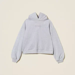 felpa con cappuccio e logo