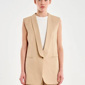 Gilet smanicato con revers