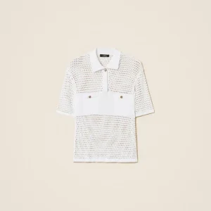 maglia a polo con punto a rete