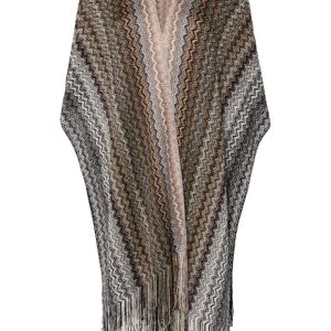 poncho in maglia zig zag