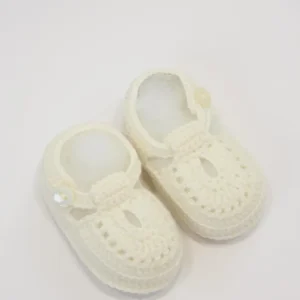 scarpina in lana con bottoncino