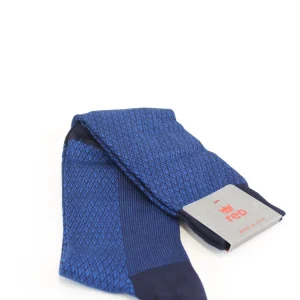 calza lunga in cotone blu