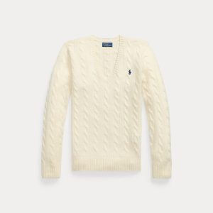 maglione a trecce in lana e cashmere