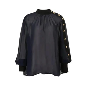 camicetta asimmetrica in chiffon