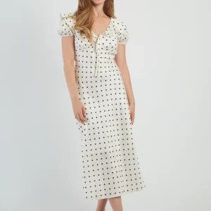 abito con motivo in contrasto