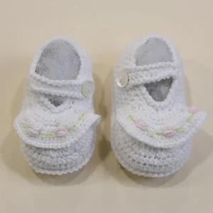 SCARPINA cotone NEONATO BIANCA