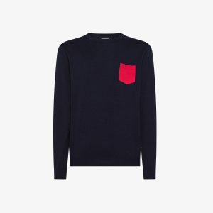 maglione con taschino e toppe