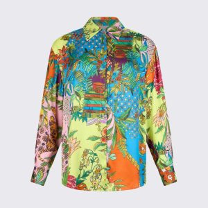 camicia in raso stampato