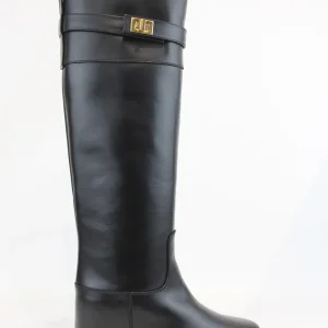 stivali in pelle con lucchetto