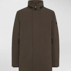 giacca stretch con cappuccio estraibile