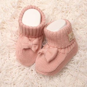 scarpine in lana con fiocco