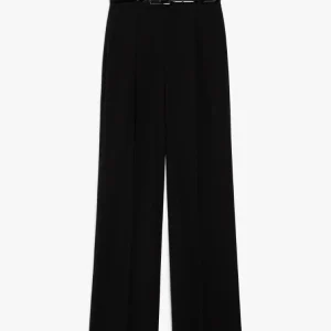 pantalone a vita alta in lana