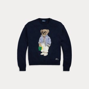 maglione in cotone con polo bear