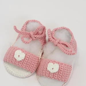 scarpina cotone nascita con laccio fiocco