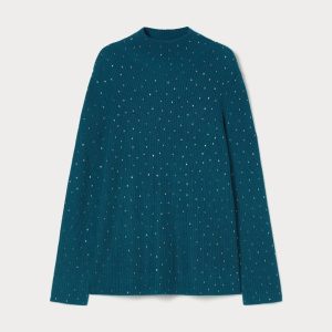 maglione in lana con strass
