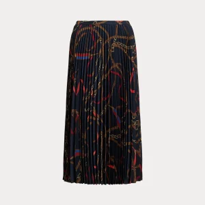 gonna plissettata con stampa cintura