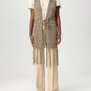 gilet con cinta e frange