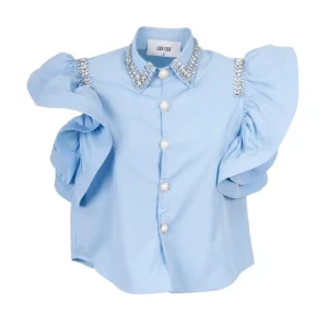 camicia collo classico con gioiello