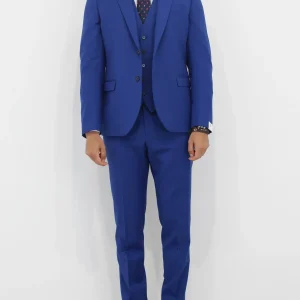 abito con gilet blu elettrico