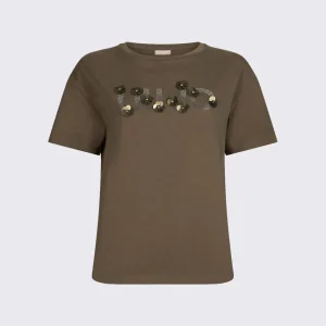 t-shirt con applicazione gioiello