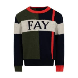 maglione in lana con logo