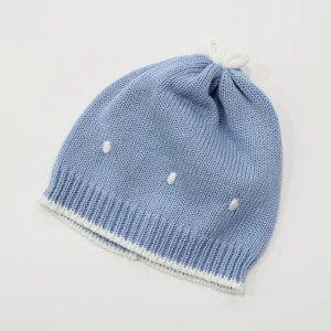 CAPPELLO NEONATO CON RICAMI in cotone