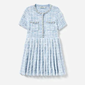 abito a quadri con gioiello