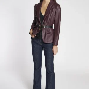 blazer in ecopelle martellata