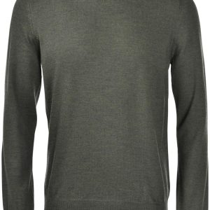 maglia girocollo con toppe alcantara