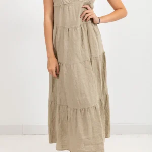 abito a balze in lino