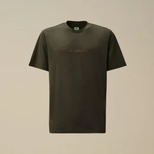 t-shirt con maxi logo schiena