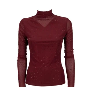 maglia a collo alto con strass