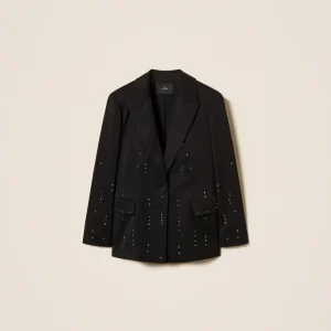 blazer con ricamo a mano