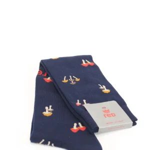 calze uomo con ricamo funghi