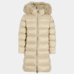 piumino lungo con pelliccia