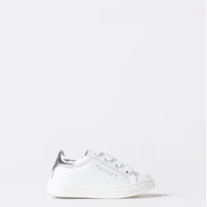 sneakers in pelle e dettaglio laminato