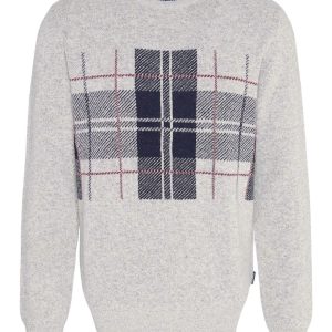 maglione girocollo ad intarsi