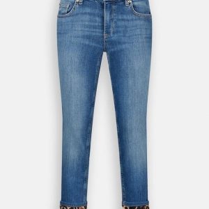 jeans skinny con risvolto