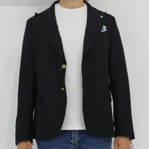 giacca con bottoni logati