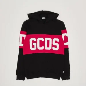 felpa logata con cappuccio