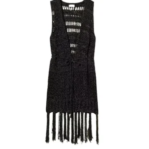 gilet con cinta e frange