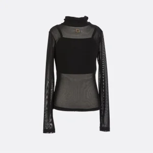 lupetto in tulle con applicazioni