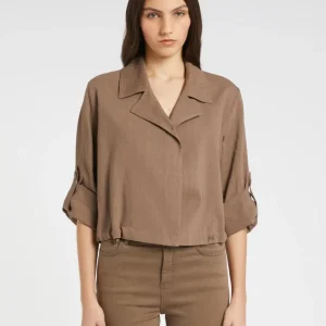 giacca in lino stretch