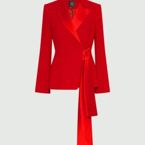 giacca blazer con fiocco