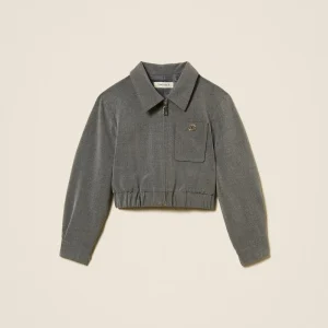 giubbino cropped in flanella