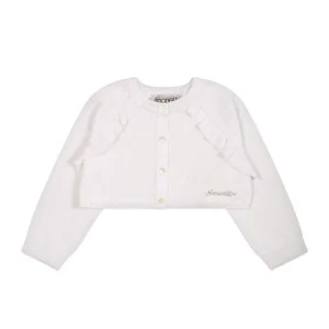 cardigan con scritta strass