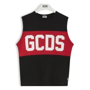 t-shirt smanicata con logo