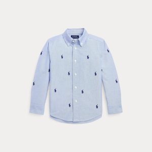 camicia in cotone pony