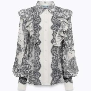 camicia effetto pizzo