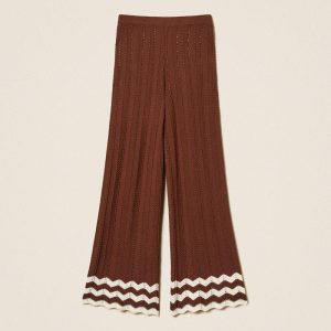 pantalone con dettaglio zigzag